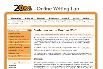 The Purdue Online Writing Lab网站首页