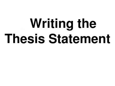 Thesis Statement
