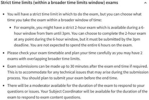 Strict Time Limit(within a broader time limits window)Exams
