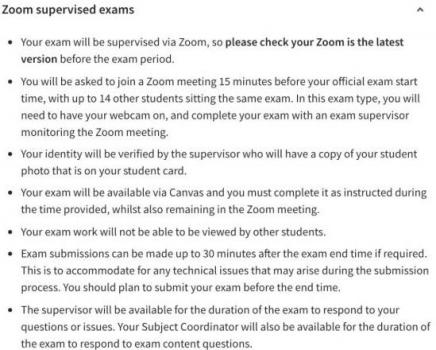 Zoom Supervised Exams